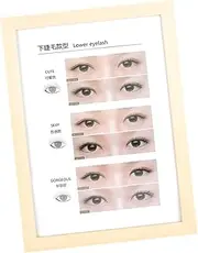 "Abbraccia" Lash Extension Guide Eyelash Technician Forms Eyelashes Wall Decor Eyelash Style Poster for Lahses Fake, lower eyelashes