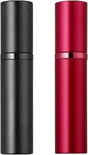 WHOHAO 2PCS Perfume Atomizer Bottle(5ML), Refillable Portable Mini Perfume Atomizer for Travel, Leakproof Pump Perfume Spray Bottle Atomizer for Man and Woman (Black+Red)