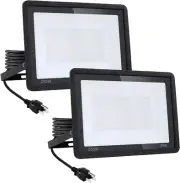 2Pack-250W LED Flood Light Outdoor,27500Lm LED Work Light with 6FT US Plug,Ip67
