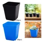 50 Pieces Square Plant Pot, Seedling Nursery Transplanting Planter with Drainage