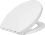Harbour Housewares Oval Toilet Seat - White - Pack of 1 - Antibacterial Soft Close Toilet Seat Universal Plastic Loo Lid Top Lid with Slow Closing Hinges, Fixings & Fittings