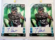 Travis Hunter Pure Talent Auto 1/6 + 2/6 Emerald Autograph Set Bookend - FOTL