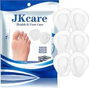 JKcare Gel Metatarsal Pads (Adhesive-Backed), Ball of Foot Cushions, Forefoot Support for Metatarsalgia, Morton's Neuroma, Aching Feet Pain Relief- 6 Pack