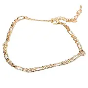 Bohemian Style 18K Gold Plated Anklet Figaro Chain for Women Beach Wear