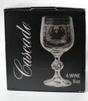 Bohemia Fine Crystal Cascade Wine Glasses Set of 4 BRAND NEW IN BOX