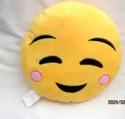 12" Emoji Emoticon Cute Fun Rosey Cheeks Smiling Emoji Stuffed Plush-New!