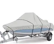 RENHUAVOY Boat Cover Heavy 190D Duty Oxford Cloth Anti-UV Hull Cover Waterproof Tear Proof Marine Grade Trailerable Boat Covers for V-Hull Runabout-E||20~22FT