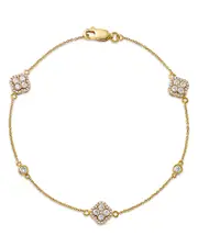 Bloomingdale's Fine Collection Diamond Clover Station Bracelet in 14K Yellow Gold, 0.70 tcw