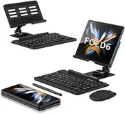 Jarttarn Folding Bracket Compatible with Samsung Galaxy Z Fold 6 5G Bluetooth Keyboard Holder Desk Rotation Stand Desktop for Fold 6 (Black)