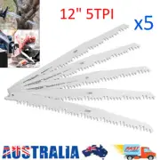 5x 300mm Stainless Steel Reciprocating For Cutting Tree Root Wood Saw_Blade Set