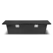60"X12"X15.5"ALUMINUM BLACK PICKUP TRUNK BED TOOL BOX UNDERBODY TRAILER STORAGE