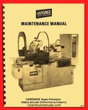 HARDINGE DSM-A Automatic Turret Metal Lathe Maintenance Manual 1281