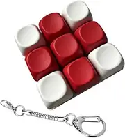 JunZheHub Mini Keychain Clicker for Fidgeting with Keyboard Design Sensory Toy, White Red