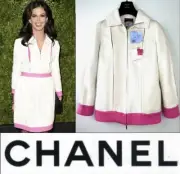 4.3K New Chanel 2016 White Pink Seoul Tweed Jacket 34 36 2 4 Top Coat Blazer S