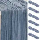 6 Pack Dusty Blue Cheesecloth Table Runner 35x120 Inch 10Ft Rustic Gauze Chee...