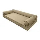 SLIPCOVER ONLY V6 Velvet Indoor Daybed Mattress Pillow Contrast Trim Full AD304