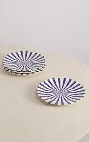 [Maison Madison] Mafalda Set-Of-Four Hand-Painted Ceramic Side Plates
