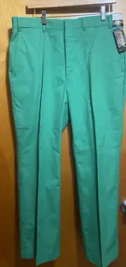 Vintage Wrangler Slacks Pants Flat Front Green Size 36M NWT - R6157