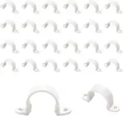 100 Pcs Plastic Pipe Clamps - 2 Hole Pipe Strap Fit under 3/4 Inch PVC Pipes Whi
