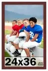 24x36 Frame Brown Picture Frame Modern Photo Frame UV Acrylic, Acid Free Backer