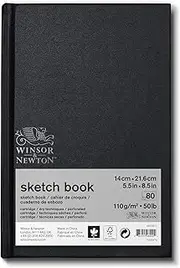 [Winsor & Newton] Classic Hard Bound Sketch Book, 5.5" x 8.5", 80 Sheets, 110gsm, Natural White