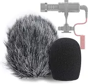 YOUSHARES VideoMicro Microphone Foam windscreen & Deadcat Wind Shield, Foam & Furry Wind Muff for Rode VideoMicro and VideoMic Me Me-L Mic (2 PACK)