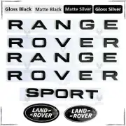 Range Rover Sport Badge 8 Piece Set Front Bonnet/Rear Trunk Emblem BLACK/SILVER