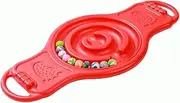 Balance Board with 5 Wooden Balls, Kids Rocking Seesaw, Sensory Balance Training Equipment, Educational Toy for Kids and Adults/7637 (Color : Red)