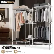 Freestanding Garment Rack Clothes Shoe Organizer Adjustable Closet Storage Shelf