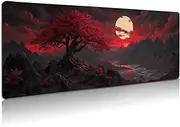 Extended Gaming Mouse Pad, Large Mouse Mat 3 mm Nature Rubber Base Mousepad with Stitched Edges, Non-Slip Desk Mat for Office Home Great Gift 31.5x11.8 Inch (Dark Canyon 1)