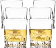 Whiskey Glasses Set of 6,Crystal Old Fashioned Glass,Scotch Glass Tumblers for Drinking Bourbon,Cognac,Irish Whisky,Whisky Glass Gift Set for Men,Dad,Brother Lead-Free - 10oz Dishwasher safe