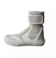 Burberry Beige White Stretch High-Top Sneakers 8.5 38.5 Sub Knit Sock Boot $850