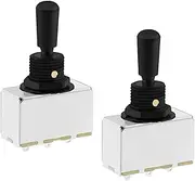ECSiNG 2PCS Electric Guitar 3 Way Toggle Switch with Black Metal Tip Knob Cap Compatible with Les Paul Style Electric Guitar Pickup Selector Switch