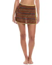 Onia Crochet Mesh Mini Wrap Skirt