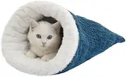 YEHNDA Cat Sleeping Bag, Cosy Cat Bed Cave Pet Blanket Sack Self Warm for Kitten (Blue)
