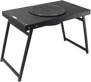 Portable Folding Charcoal Grill, 25.6 x 14.6 inches, Carbon Steel BBQ Smoker, Tabletop Grill for Camping