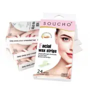24PCS Face Wax Strips Hair Removal Waxing Strips For Caring Face Eyebrow Lip
