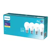 Philips A60 E27 LED 900Lm Warm White 9W Globe - 4 Pack