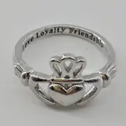 Claddagh Ring Size 6 Silvertone