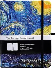 Starry Night 160gsm Bullet Dotted Journal Vincent Van Gogh Inner Pocket Elastic Band B6 Hard Cover Dot Grid Notebook