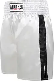 CAMBOS Muay Thai Shorts, New Boxing Shorts, Long Boxing Style Fighting Pants, Ring Competition Shorts for Men and Women (Color : White, Size : X-Small)