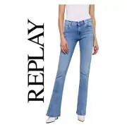 NWT - Replay Italy 'Stella Flare Denim Jeans RRP $265.00- Size 29
