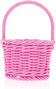 HOUDERCO Rattan Picnic Basket Tiny Decorative Storage for Fairy Garden Charming Wedding Favor Rustic Home Decor Adorable Design for Crafts