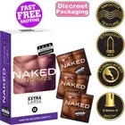 FOUR SEASONS NAKED KING SIZE 12-300 CONDOMS EXTRA LARGE PLEASURE 64MM LUBRICATED