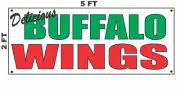 Delicious BUFFALO WINGS Banner Sign for Food Truck Diner Restaurant chicken