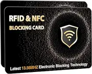 [SAITECH IT] RFID Blocking Cards Protect Your Entire Wallet, Purse, and Cards from NFC Contactless Theft Wallet for Men & Women - WG Black, Black, 2 Pcs Black, Rf