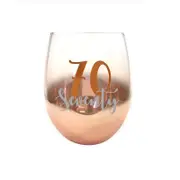 Rose Gold 70 Ombre Stemless Wine Glass 600ml Drinking Cup