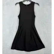 Rag Bone Dress Womens Small Black Midi Back Zip Sleeveless Casual Ladies NEW