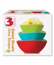 Salad Bowls, Dew Shaped, Nesting, Set of 3, GHA Grant Howard, BPA Free ~ NEW