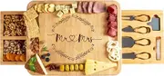 ZENNLAB Mr and Mrs Charcuterie Board Gift Set for Couples, Bridal Shower, Engagement Gifts for Couples, Bamboo Cheese Board Wedding Gifts for Newlyweds, Bride and Groom, His and Her Keepsake